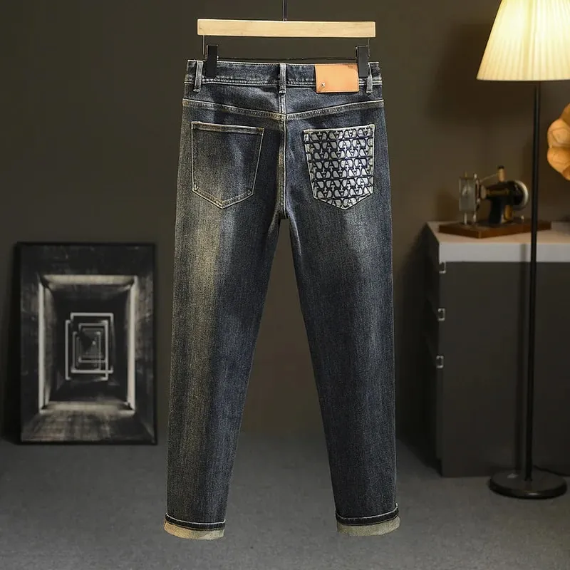 Jean de luxe léger pour hommes, pantalon Slim polyvalent, haut de gamme, décontracté, abordable, à la mode, nouvelle collection printemps et automne 2024 — image 5