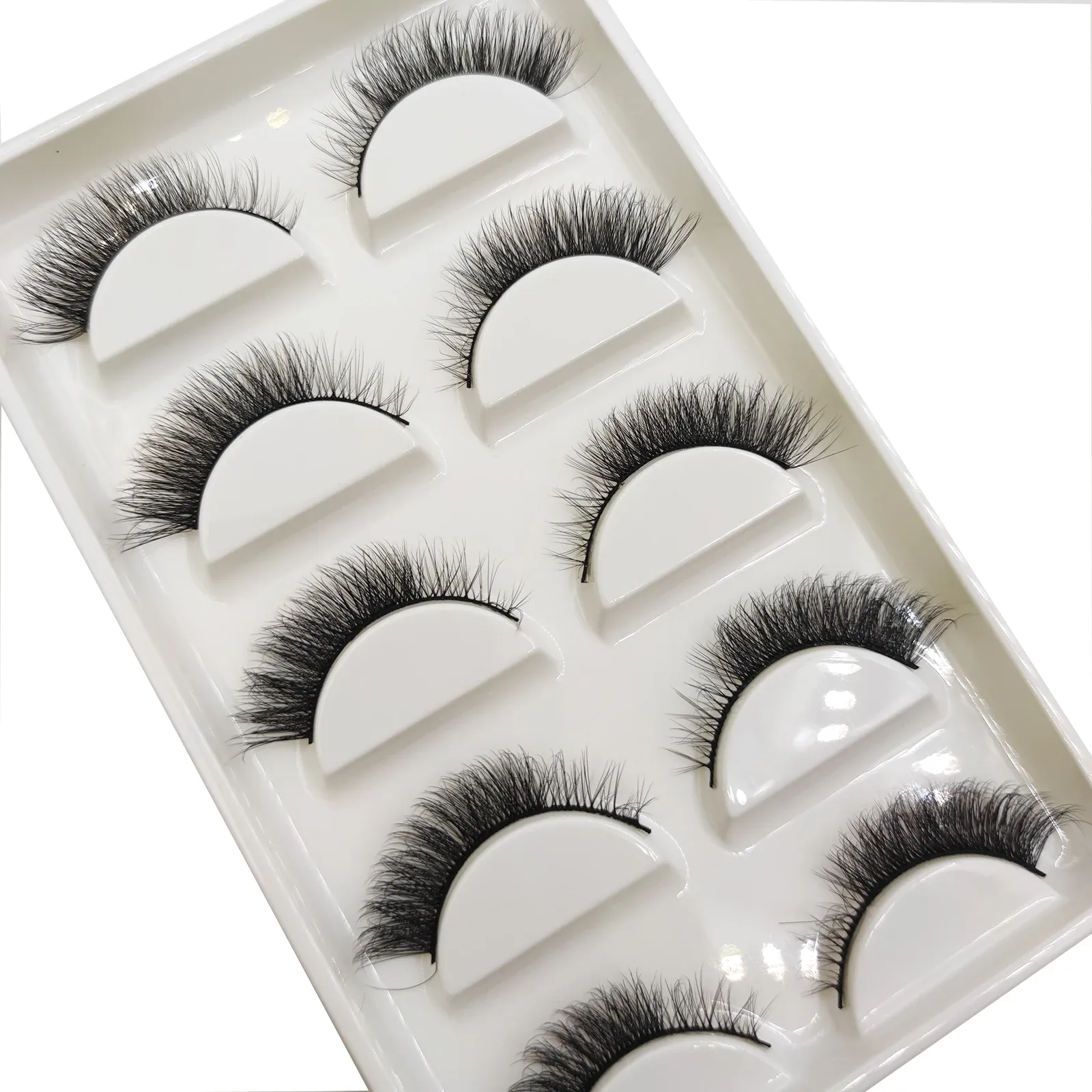 Natural 3D Mink False Eyelashes Makeup Fake Eye Lashes Faux Cils Make Up Beauty Tools Wholesale 5 Pairs — image 1