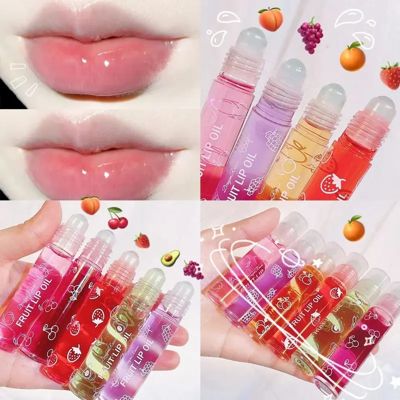 Feuchtigkeitsspendender Lippenöl-Glanz-Roller, feuchtigkeitsspendender, nährender Lippenbalsam, transparente, farblose Frucht-Avocado-Lippenpflege — image 2