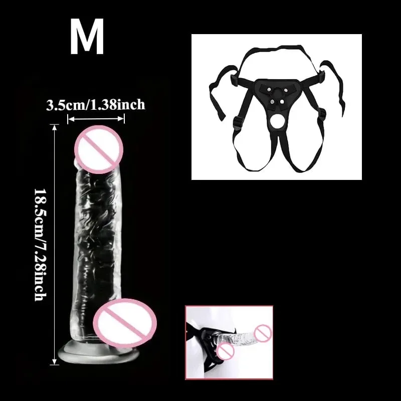 Tali Dapat Dipakai Realistis Pada Masturbasi Dildo Bening Cangkir Pengisap Kuat Mainan Seks Dewasa G-spot Cocok untuk Pasangan Wanita dan Pria — image 9