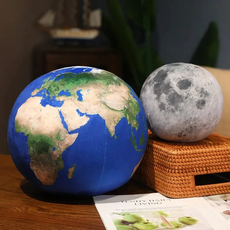 Simulieren Sie die Erde und den Mond, weiches Plüschspielzeug, Weltraum-Geburtstagsthema, Geschenke für Kinder, Jungen, Sofa, Umarmungskissen, Zuhause, Dezember — image 2