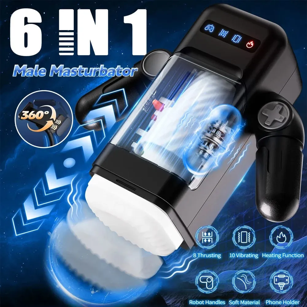 อัตโนมัติชายMasturbatorเพศของเล่นพ็อกเก็ตหีThrusting Handleอมควยเครื่องStrokerปรับผู้ถือโทรศัพท์Men Pleasure — image 2