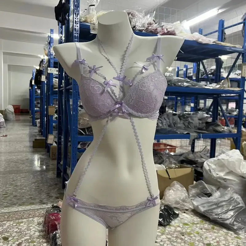 セクシーな BANERDANNI סט תחתונים סגול Bowknot רצועת כתף דקה נוחות מראה טהור נשים הלבשה תחתונה אינטימית 32-38 ביגוד יומי — image 8