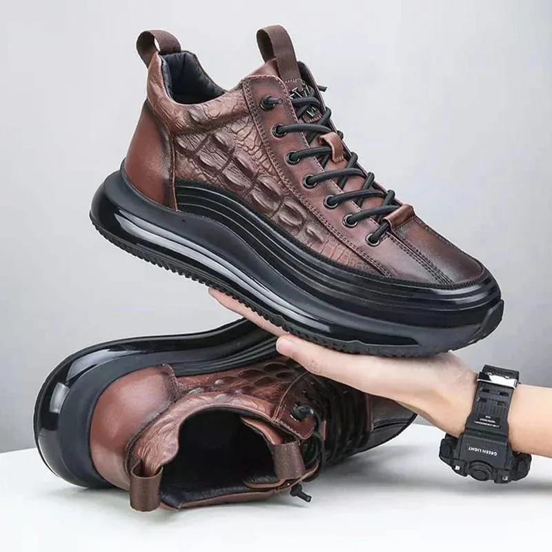 2026 ฤดูใบไม้ร่วงรูปแบบจระเข้ผู้ชายรองเท้าผ้าใบ Lace Up Casual Platform Vulcanized รองเท้าชาย Anti-SLIP Zapatillas Hombre — image 1
