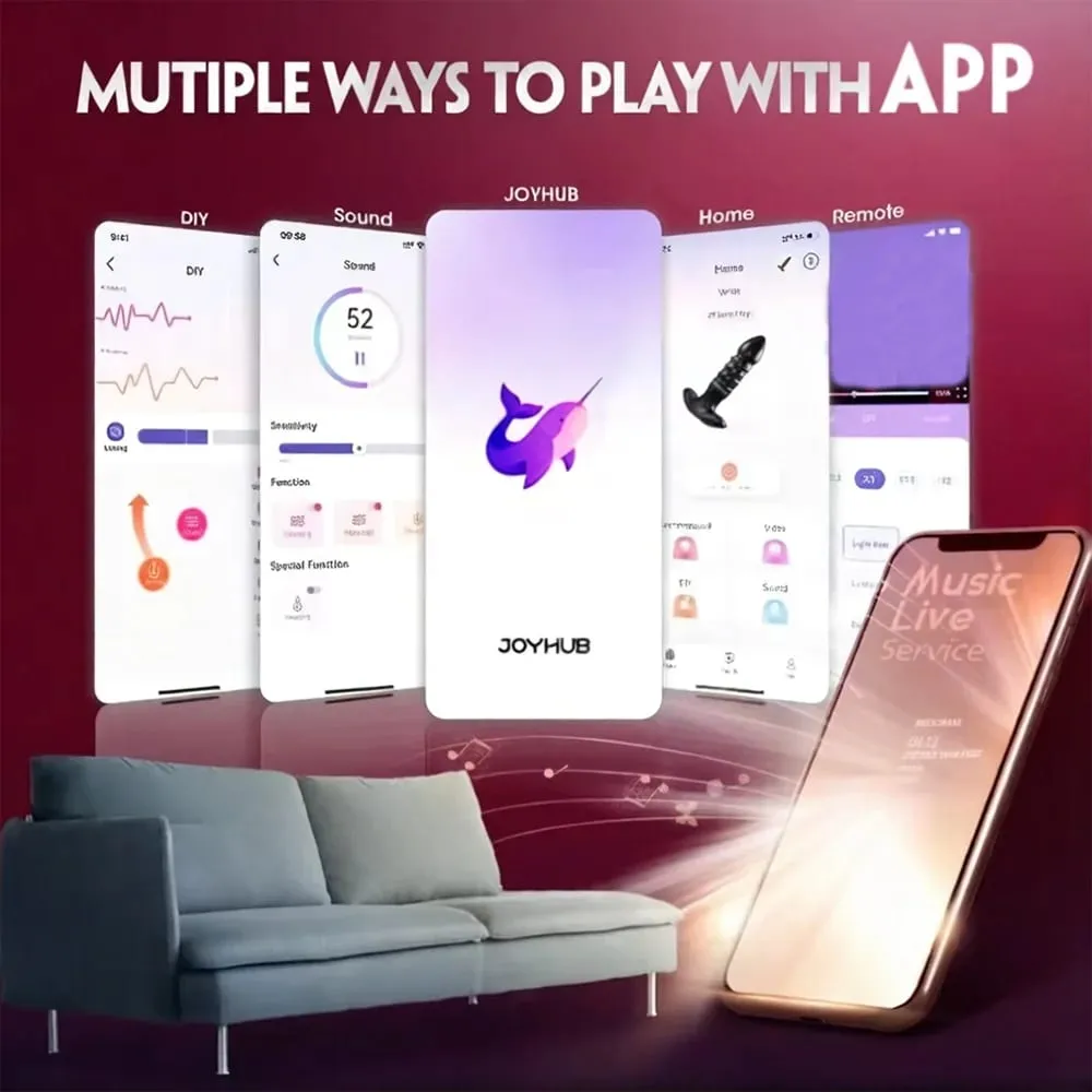 Bluetooth app empurrando plugue anal vibrador controle remoto telescópico massageador de próstata butt plug estimulador brinquedos sexuais para mulher — image 3