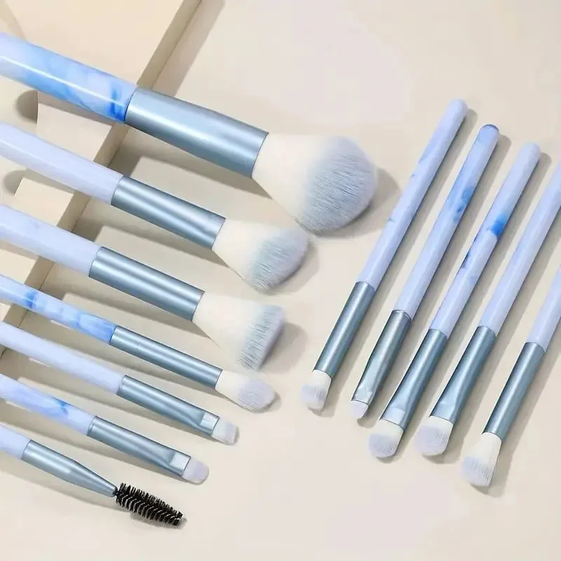 12PCS Set Berus Mekap Bedak Penyapu Bedak Penyapu Bedak Mata Pembayang Mata Kabuki Blending Kosmetik Alat Solek Wanita Gebu Lembut — image 3