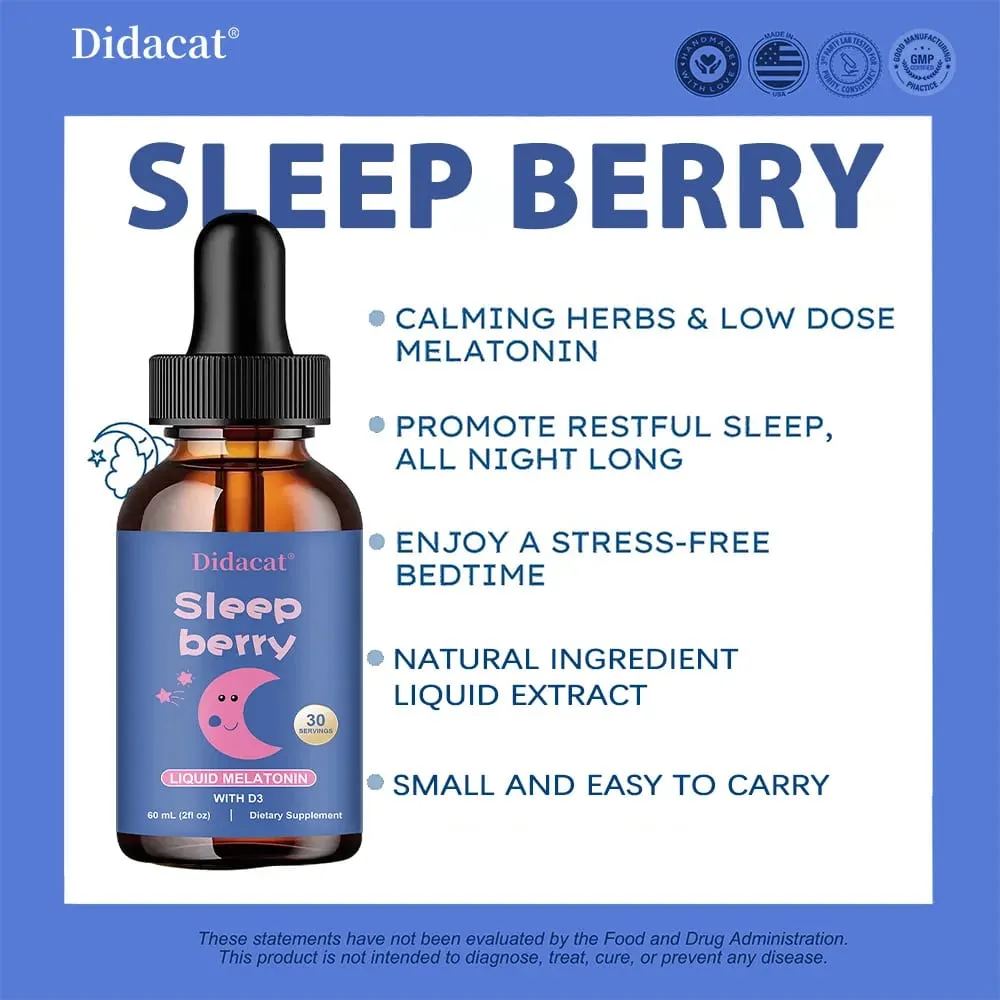 Liquid Melatonin - with Elderberry and Vitamin D - Immune System Sleep Support - Melatonin Drops — image 6