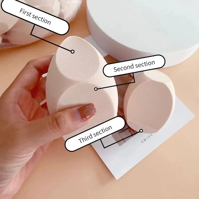 3pcs Big Size Makeup Sponge Puff Foundation Cosmetic Puff Wet And Dry Dual Use Soft Makeup Foundation Sponge Puff Make Up Puffs — image 5