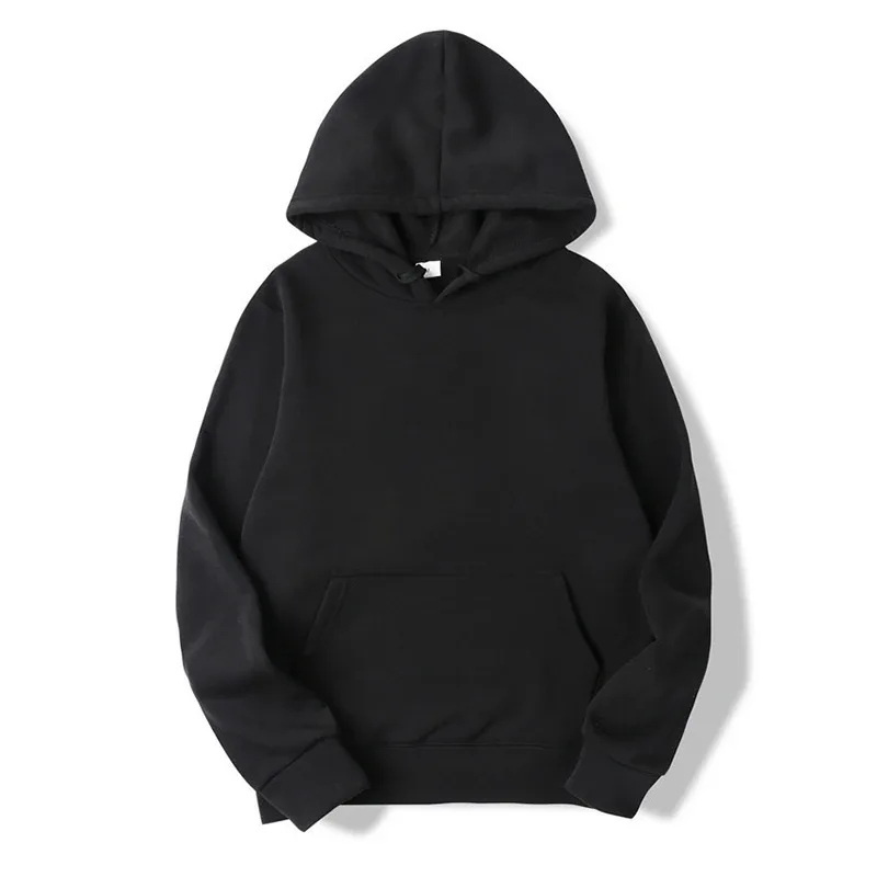 2024 풀오버 후드 봄과 가을 긴 소매 솔리드 컬러 후드 티셔츠 패션 캐주얼 남성 복장 Sportwear 루즈 피트