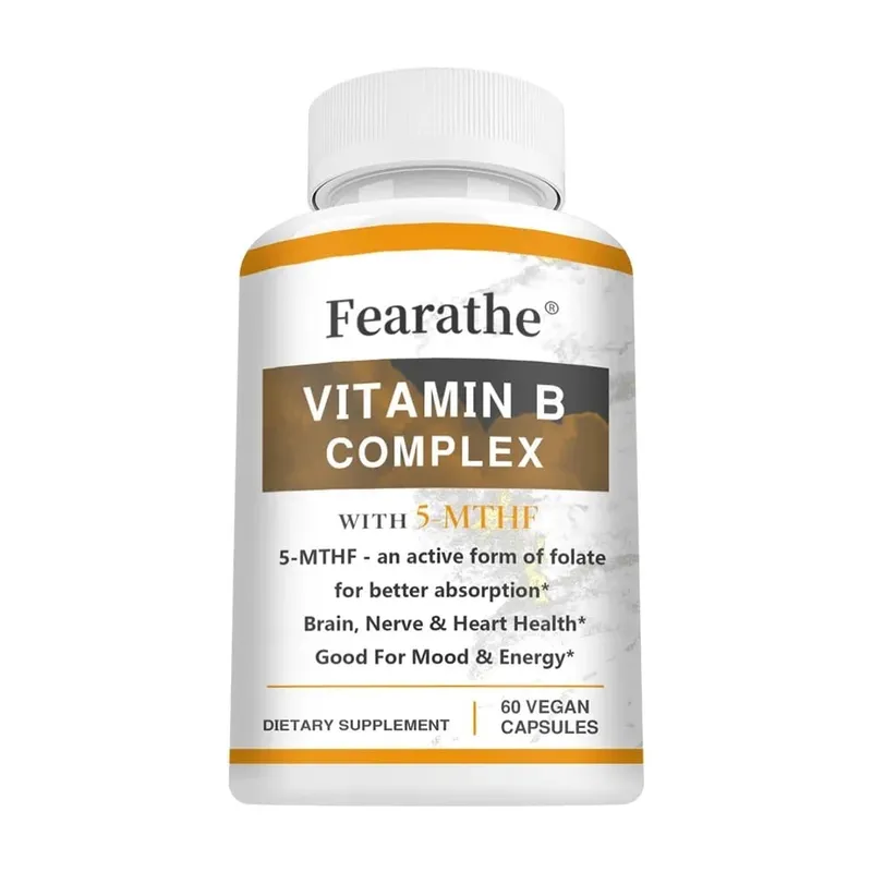 Integratori del complesso di vitamina B (B12 B1 B2 B3 B5 B6 B9 acido folico e biotina) Supporto immunitario per il cervello e l'energia — image 8