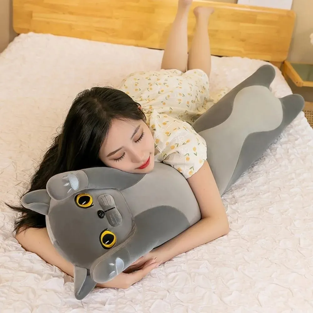 Mainan Mewah Kucing Lucu 50/70Cm Bantal Tidur Panjang Indah Dekorasi Rumah Boneka Hewan Kreatif Lembut — image 3