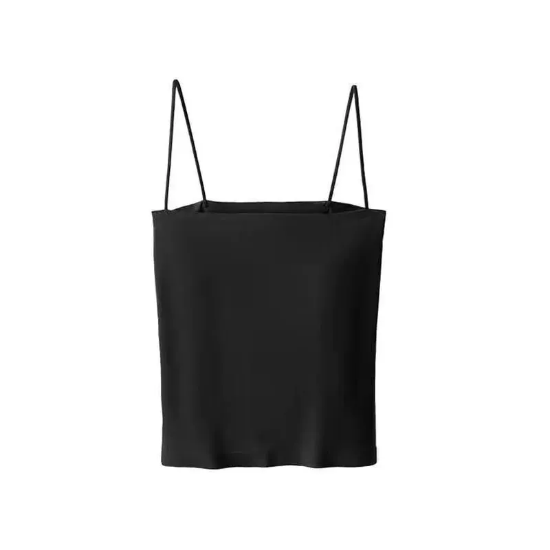 1pcs Womens Solid Thin Strap Tube Top Girls Slim Stretch Camisole Sleeveless Basic Layering Tank Vest Summer Ladies Daily Wear — image 12