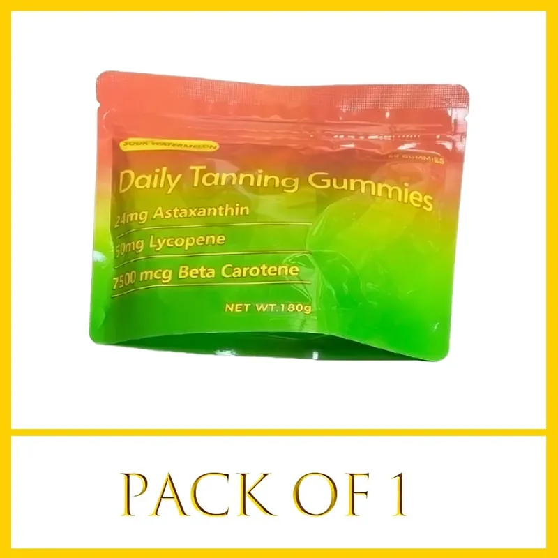 Tanning Gummies – přírodní doplněk na opalování s astaxanthinem lykopenem a beta karotenem – posílení melaninu pro zářivou a zářivou pleť