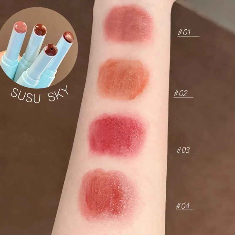 Jelly Solid Lip Gloss Mirror Orange Röd Fuktgivande Vattenfärgad Läppbalsam Non-Fläck Cup Långvarig Plumping Lipstick Makeup — image 6
