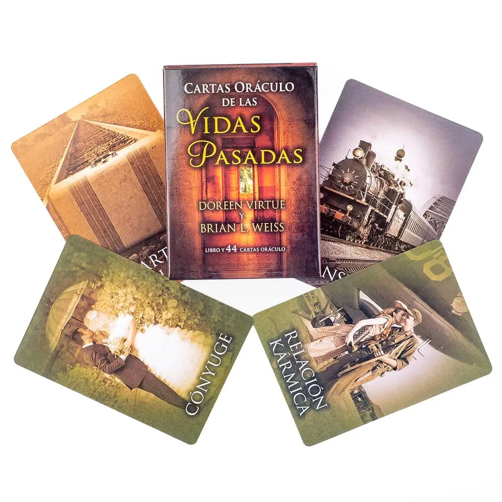 Kiếp trước Oracle Cards A 44 Tarot Phiên bản tiếng Tây Ban Nha Phiên bản bói toán Bộ bài bói toán Borad Chơi trò chơi 10.3*7.4cm