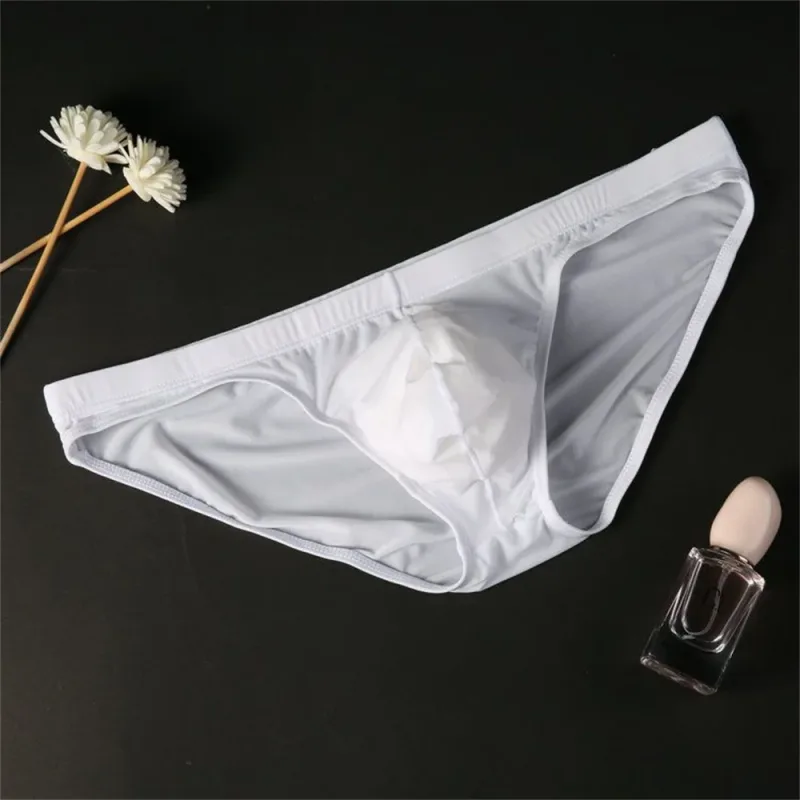Plus Größe M-4XL Mann Eis Seide U Pouch Briefs Niedrige Taille Transluzente Nylon Unterwäsche Einteilige Sexy Ultra-dünne männliche Unterhose — image 11