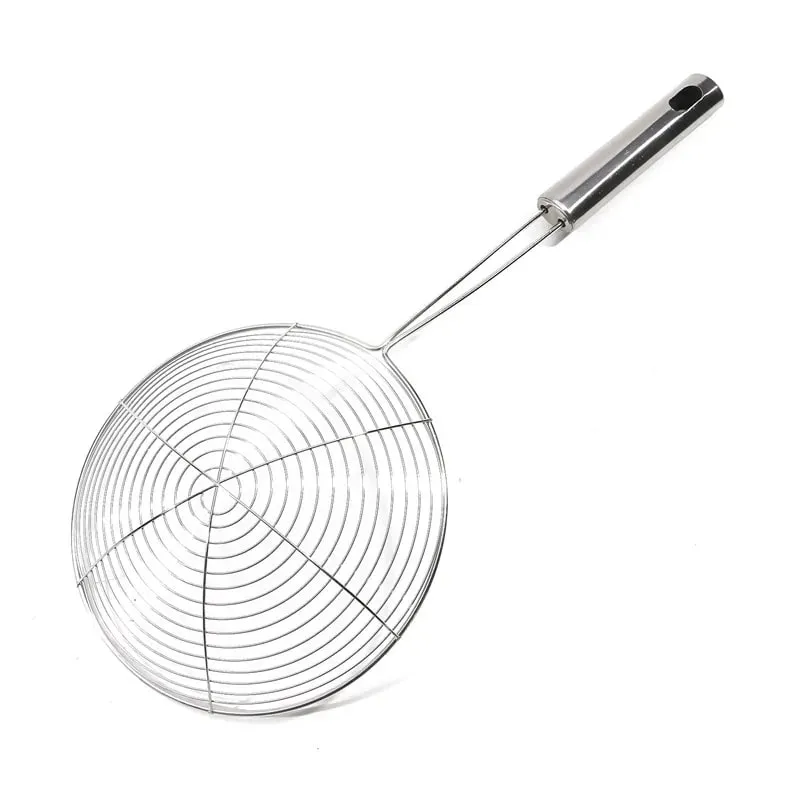 Oval Skimmer Stainless Steel Filter Mesh Oil Pot Food Filter Cookware Colander Fried Filter Kitchen Strainer Baking Cooking — image 10