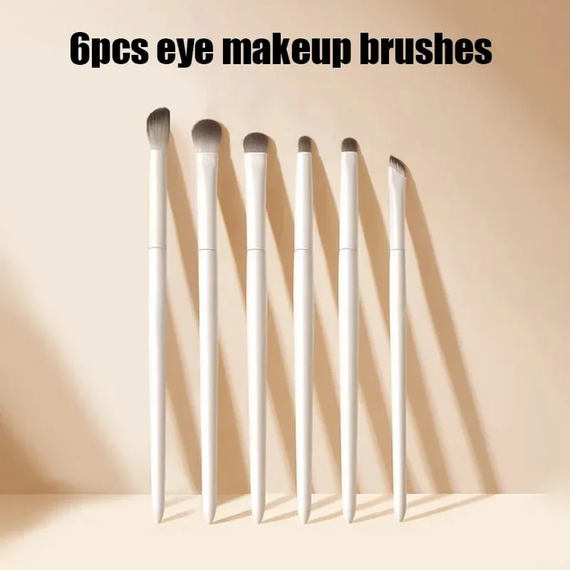 Conjunto de pincéis de maquiagem natural para olhos, 5/6/peças, detalhe, pincel de maquiagem, branco, ultra macio, sombra, delineador, ferramenta de maquiagem — image 10