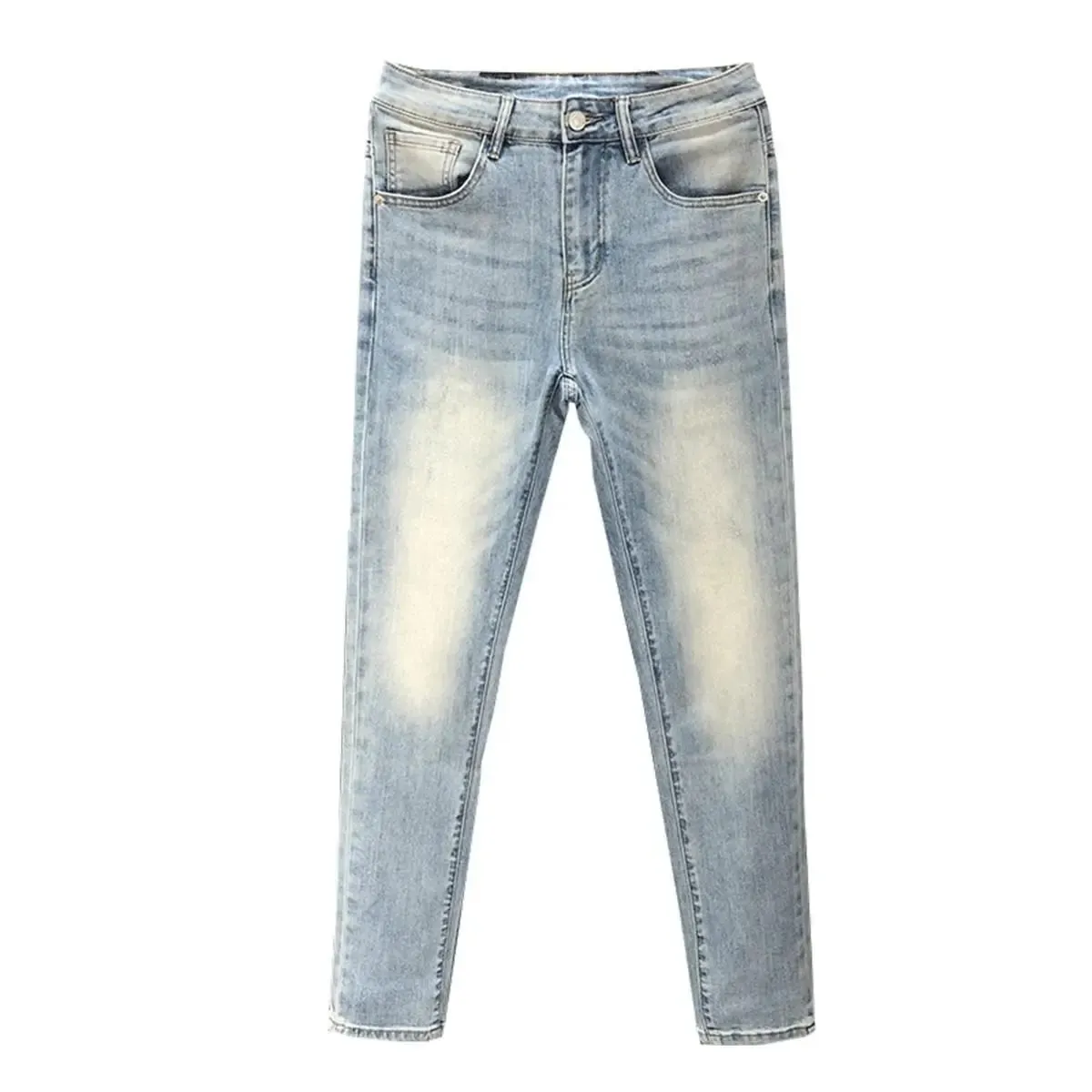 Simple Jeans Men's Trendy Straight-leg Pants 2025 Spring and Summer New Men's High-end Designer Clothes Man Washed Long Pants — image 4