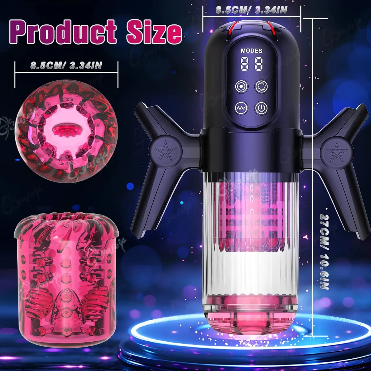 Automatic Telescopic Rotate Sucking Male Blowjob Masturbator with Handle LCD Penis Pump Pocket Pussy Adult Sex Toys for Men 18