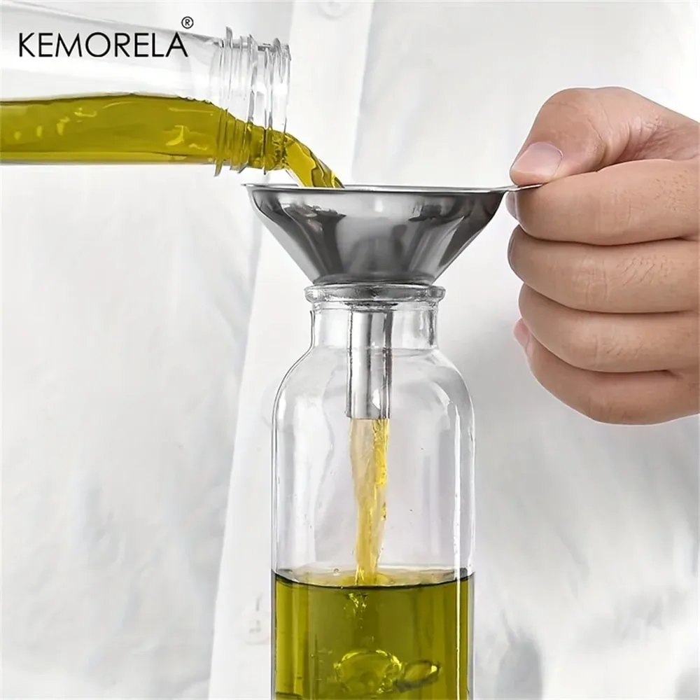 3PCS Edelstahl Silber Trichter Küche Öl Spill Dispenser Wein Leck Werkzeug Küche Trichter Ablauf Werkzeug — image 8