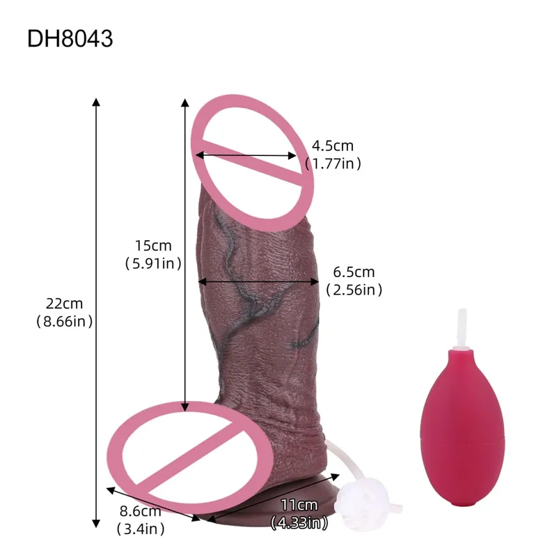 Silicone Sống Động Như Thật Hai Lớp Xuất Tinh Dương Vật Squirting Dài Dương Vật Giả Có Mút Hậu Môn Đồ Chơi Dành Cho Nam Nữ Masturbator — image 17