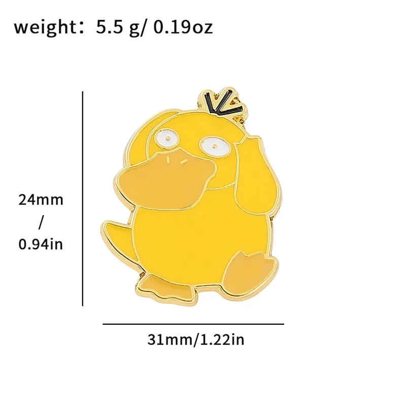 Cute Pikachu Brooch Anime Figures Gengar Psyduck Squirtle Togepi Bulbasaur Enamel Lapel Pin Badges on Backpack — image 15