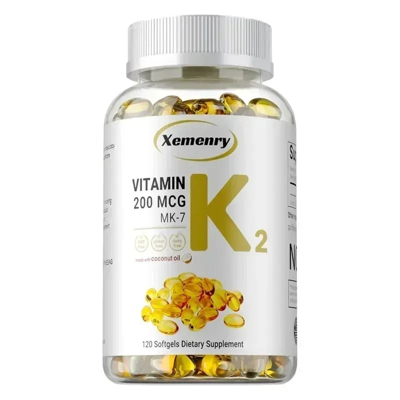Suplemen Vitamin K2 MK-7 - Menyokong Penyerapan Kalsium Tulang Imuniti Sendi dan Kesihatan Jantung Mudah Ditelan