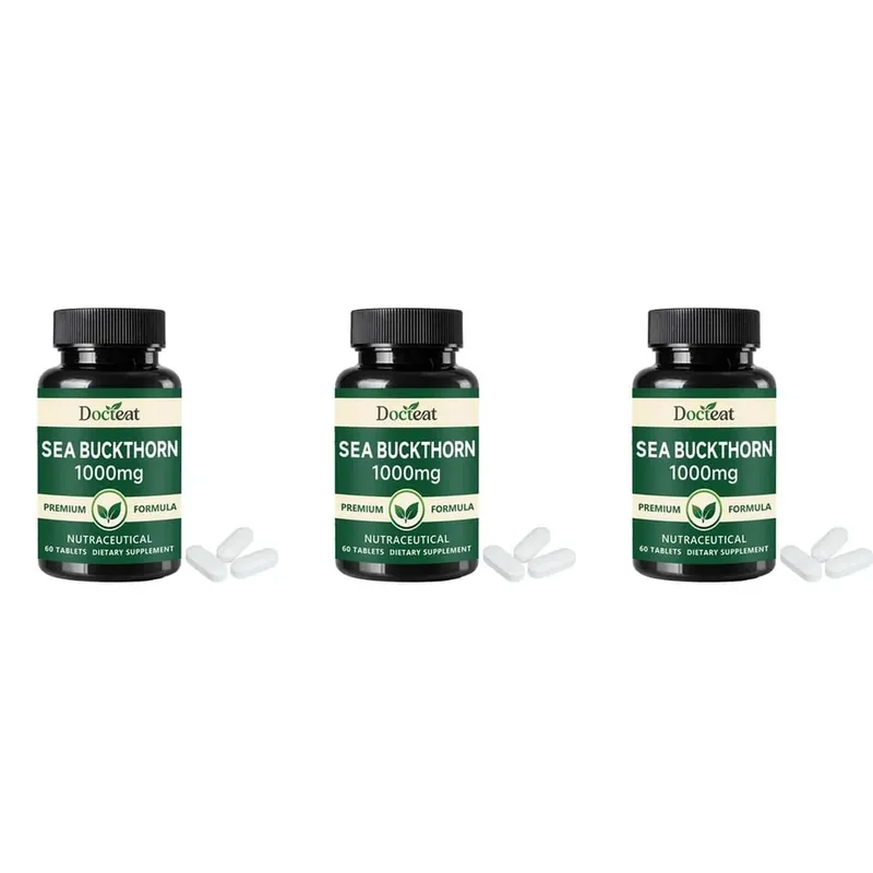 Docteat Havtorn 1000mg Tabletter Daglig Immunfunktion Støtte Antioxidant Ernæring Vitamin C Zink Vitamin D3 60 Tabletter — image 9