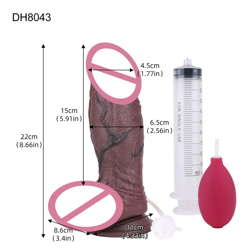 Silicone Sống Động Như Thật Hai Lớp Xuất Tinh Dương Vật Squirting Dài Dương Vật Giả Có Mút Hậu Môn Đồ Chơi Dành Cho Nam Nữ Masturbator — image 10