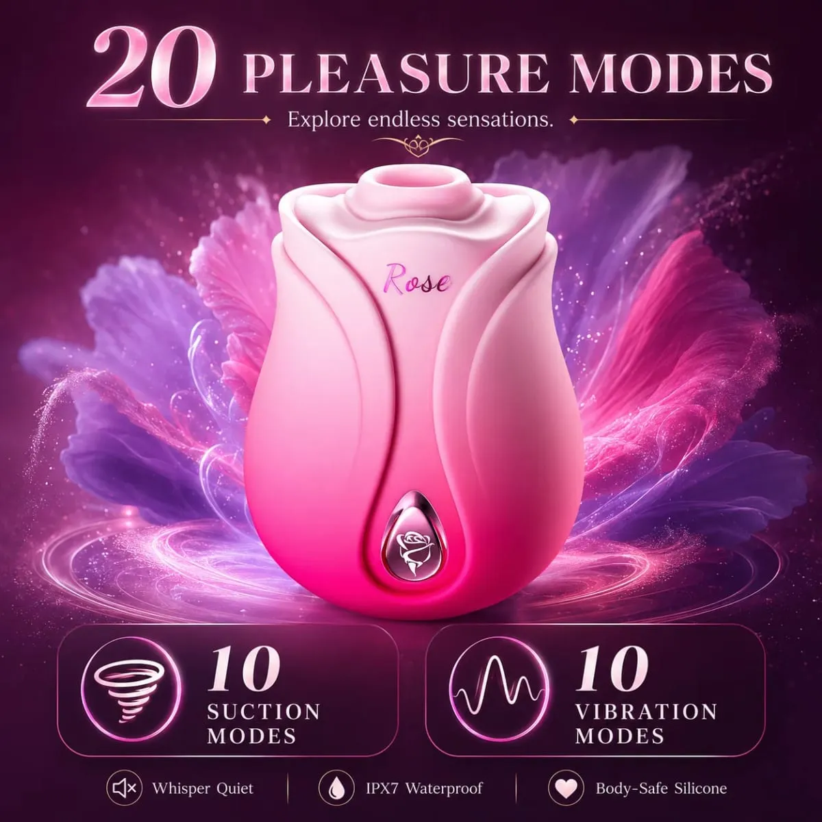 Rose-Sucking Vibrator สำหรับผู้หญิง Clitoris Stimulator G Spot Thrusting Vibrating หญิง Masturbator หัวนมนวดของเล่นสำหรับผู้ใหญ่ — image 2