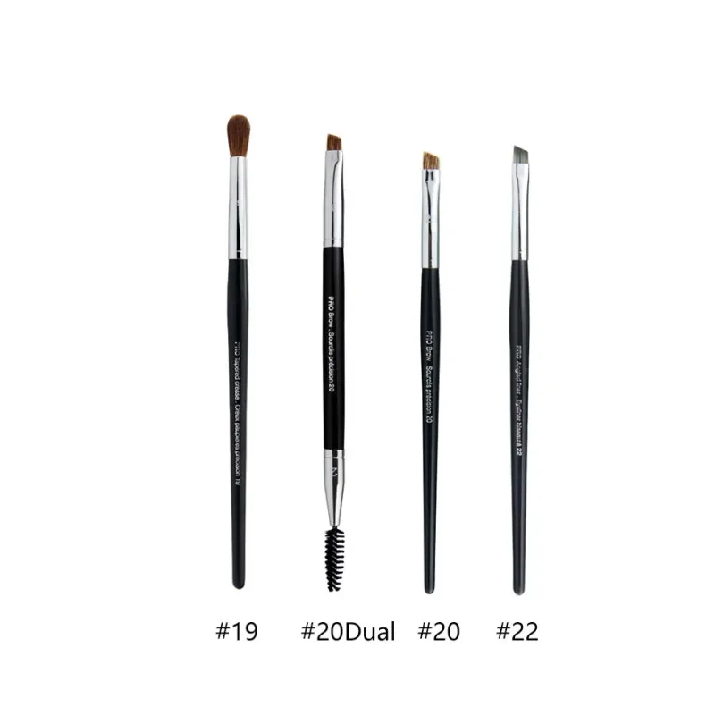4 stk/sæt Pro Allover øjenskygge makeup børster Læbebryn Precision Concealer Blending Kuppelformet krøllet Smudge Highlight Make Up Brush — image 13