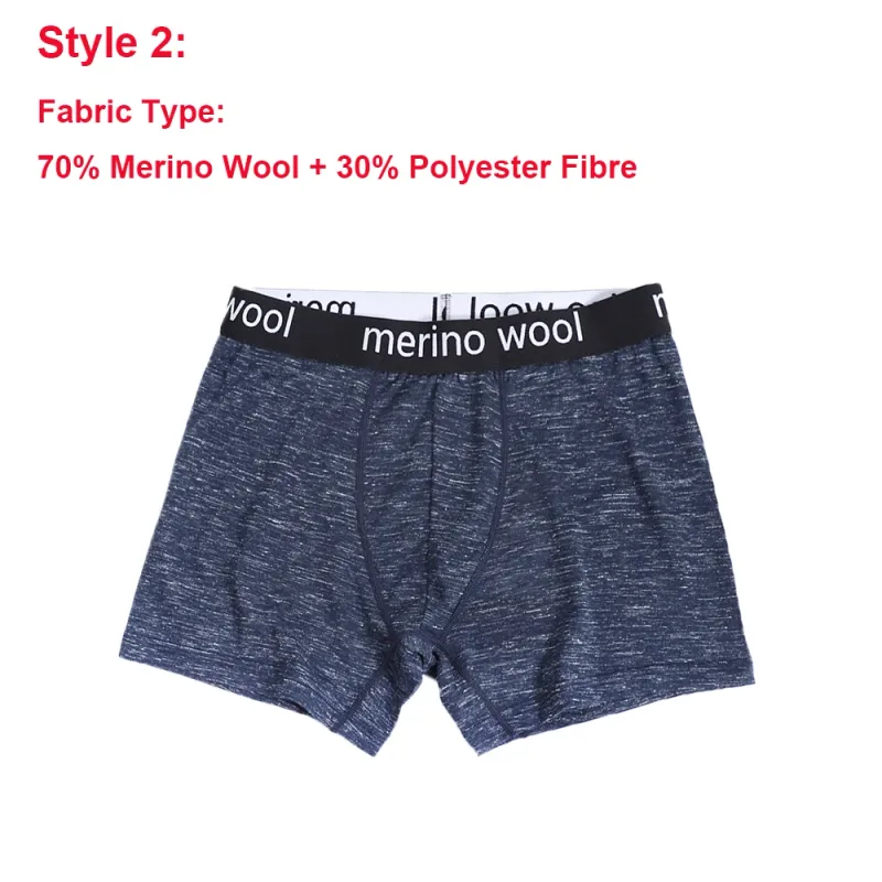 Mens Merino Wool Underwear Boxer Briefs 87% Merino Wool Blend Boxershorts Men Soft Breathable Moisture Wicking Sports Underpants