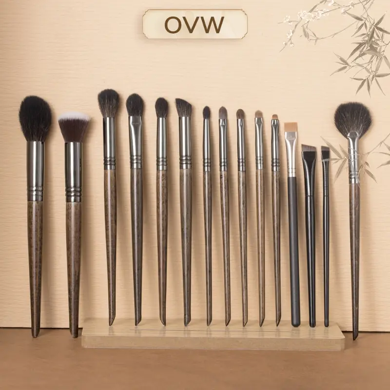 مجموعة فرش مكياج من OVW، فرش احترافية من شعر الماعز الطبيعي، فرشاة مزج العيون، بودرة ظلال العيون، فرشاة هايلايتر