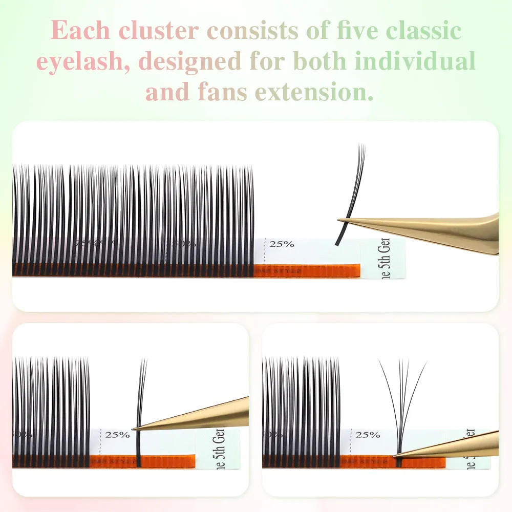 Extensions de cils Bouquet 5D Russie Volume Spike Effet Anime Forme de fleur pour la beauté des yeux — image 3