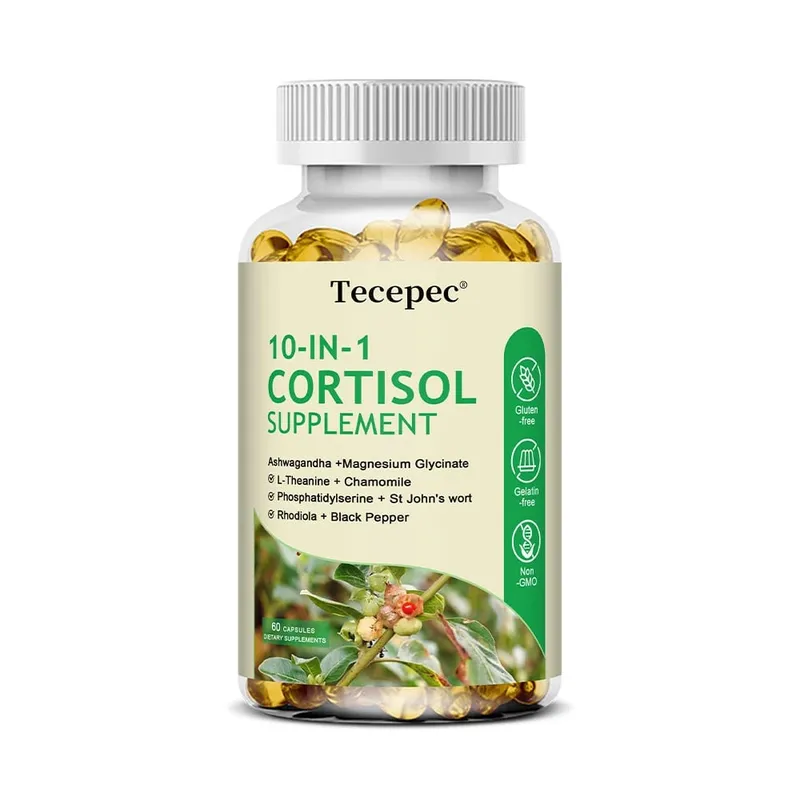 Cortisol Health – Stress Relief Balanced Cortisol Response Relaxation & Deep Sleep – Ashwagandha，L-Theanine – Non-GMO