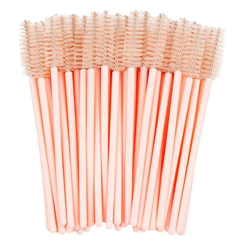 50 pièces pour greffer des cils Extension femmes pinceaux de maquillage outils jetables en Nylon Mascara baguette applicateur pinceaux à cils