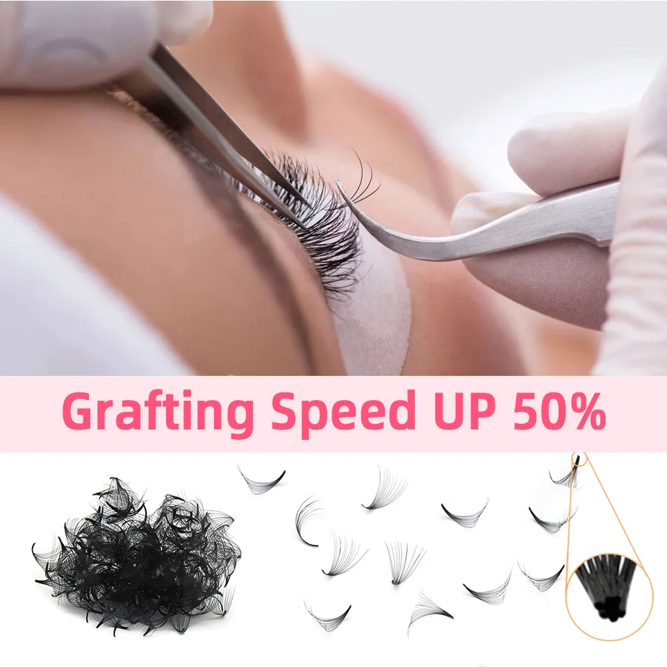 Rujade แฟนหลวม 3D 4D 5D 14D รัสเซียแฟนขนตาหลวมแฟน SHARP Stem บาง Pointy ฐาน Premade แฟน Lashes — image 5