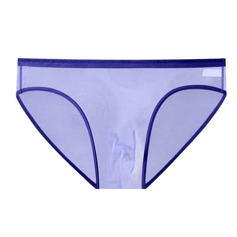 Transparente Unterwäsche Hot Man Pants Ultradünne Perspektive Mid-Rise Male Mesh Slips Homme Höschen Plus Size — image 1