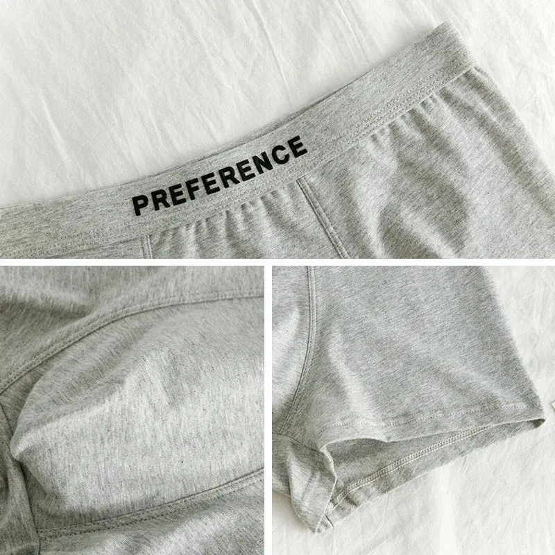 [Bloom the love] New White Solid Boxer Men Underwear Cotton Mens Boxers Breathable Cuecas Masculinas Man Size Plus L-3XL 2090KL