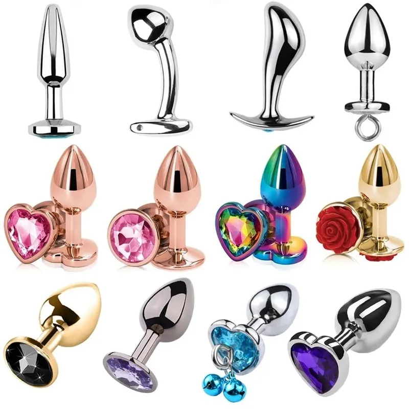 Manik Dubur Logam Saiz Kecil Palam Punggung Pelangi Mini Rose emas Palam Punggung Barang Kemas Kristal Jurulatih Dildo Dubur Melancap Mainan Seks — image 1