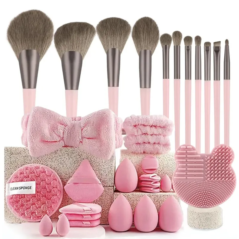 33pcs beauty set makeup kit large and small beauty sponges for flawless makeup application and removal of makeup full set — image 25