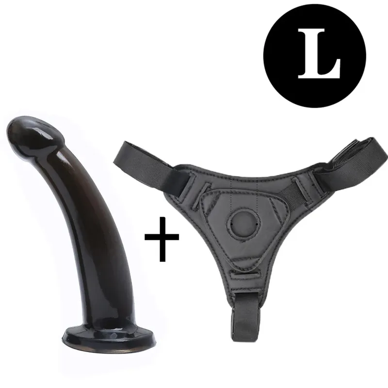 Lesbisk Realistic Strapon Dildo Trusser Strap-on Sele Bælte med Silikone Anal Plug Sugekop til Kvinder Gay Sex Legetøj — image 12