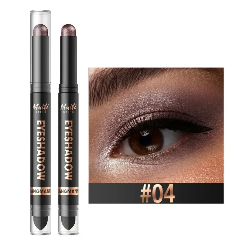 Bâton de fard à paupières Double tête, 16 couleurs, nacré, chatoyant, marron, crème hautement imperméable, crayon d'ombre à paupières, maquillage longue durée pour les yeux — image 14