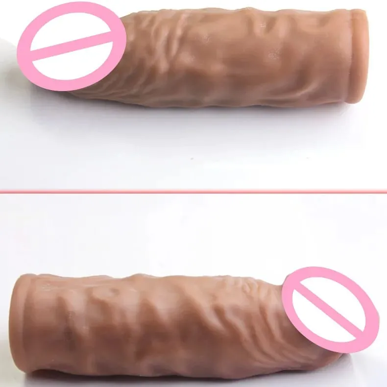 14/16/20 CENTIMETRI Realistico Manicotto Del Pene Extender Riutilizzabile Dildo Preservativo Eiaculazione di Ritardo Cazzo Allargamento Giocattoli Del Sesso per Gli Uomini — image 6