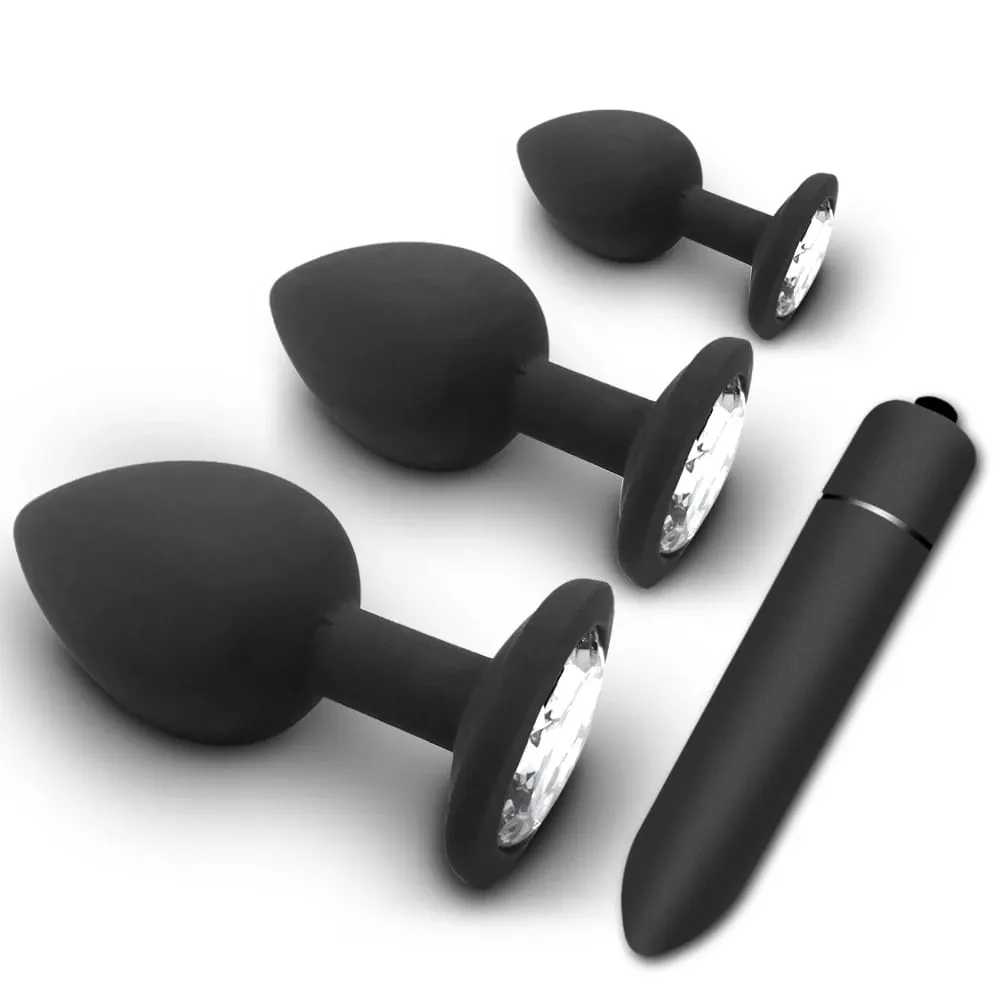 4pcs ซิลิโคน Anal Plug MINI เร้าอารมณ์ Bullet Vibrator BUTT Plug เพศของเล่นสำหรับผู้ชายผู้หญิงเกย์คู่ Anal prostate Stimulator — image 1