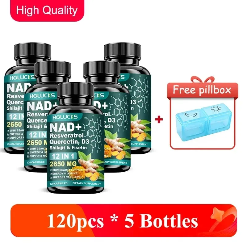 Capsule NAD+ 12 in 1 con semi d'uva curcuma supportano la produzione di energia, comfort digestivo e funzione immunitaria per donne attive — image 9