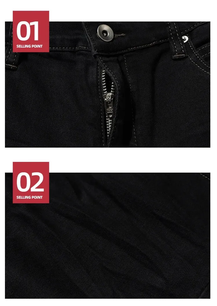 Ribbons Slightly Stretch Baggy Flared Jeans for Men High Street Black Color Boom Cut Oversized Casual Denim Trousers