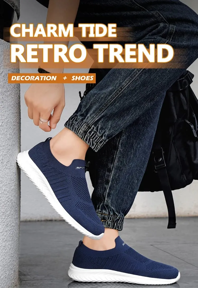 Uomini Vulcanize Scarpe Maglia Scarpe Da Uomo Leggere E Comode Scarpe Da Ginnastica da uomo 2025 Moda Autunno Slip on Appartamenti Scarpe Mocassini Maschili — image 9
