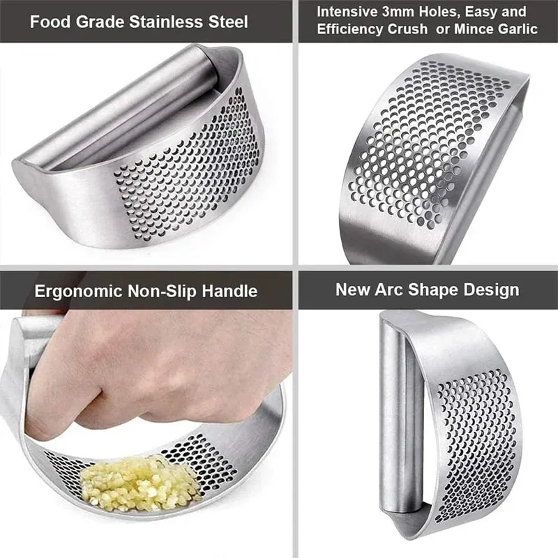 Exprimidor Manual de ajo de acero inoxidable mejorado, triturador basculante de jengibre y ajo, herramientas para cortar ajo, utensilios de cocina — image 2